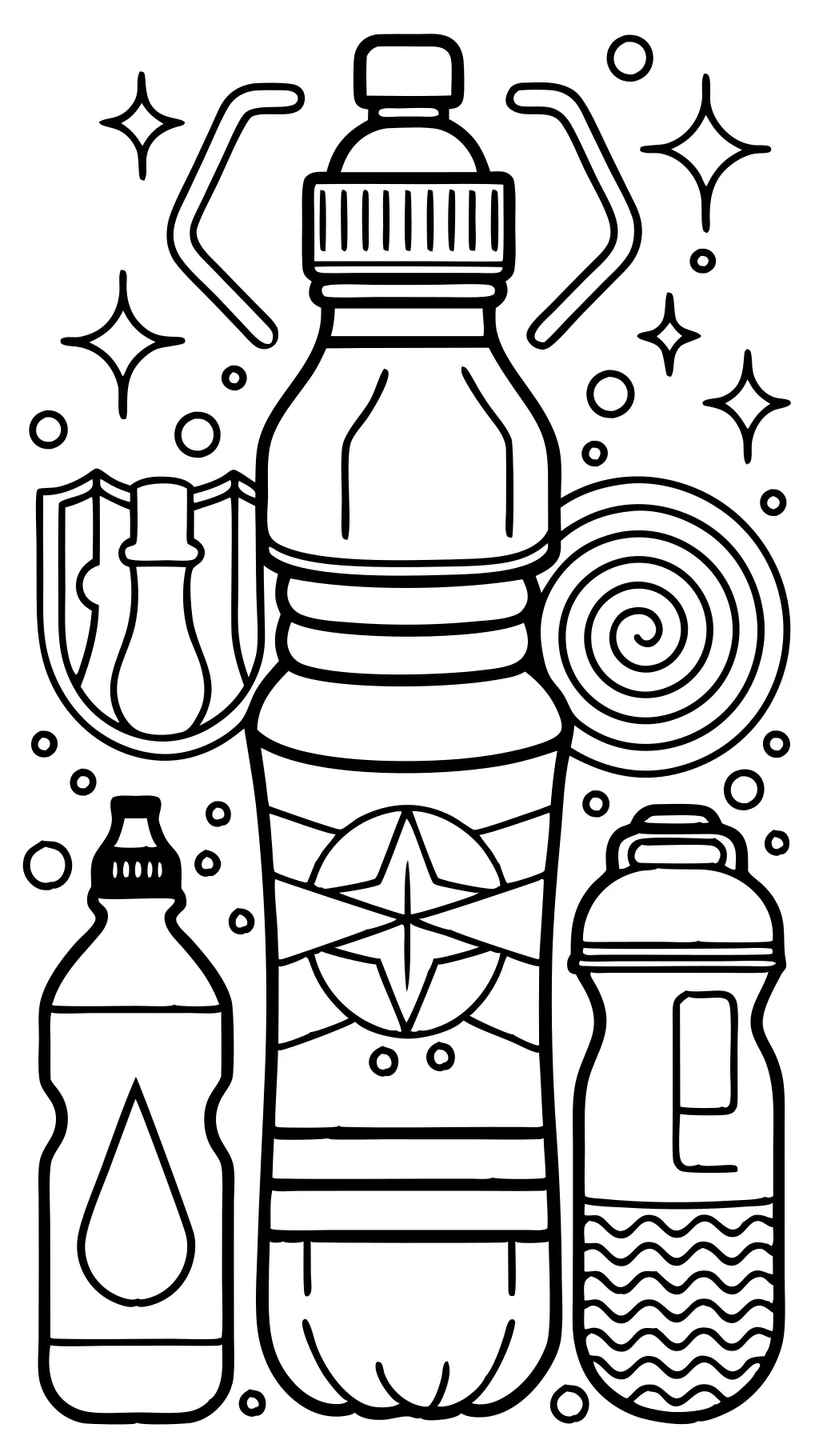 coloring pages water bottle